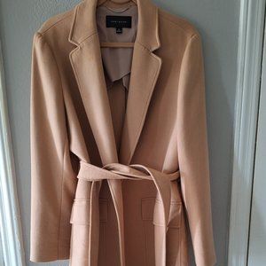 Ann Taylor Salmon Pink Long Wrap Coat Winter/Spring Cotton Blend Size XL